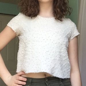 Forever 21 cropped textured tee